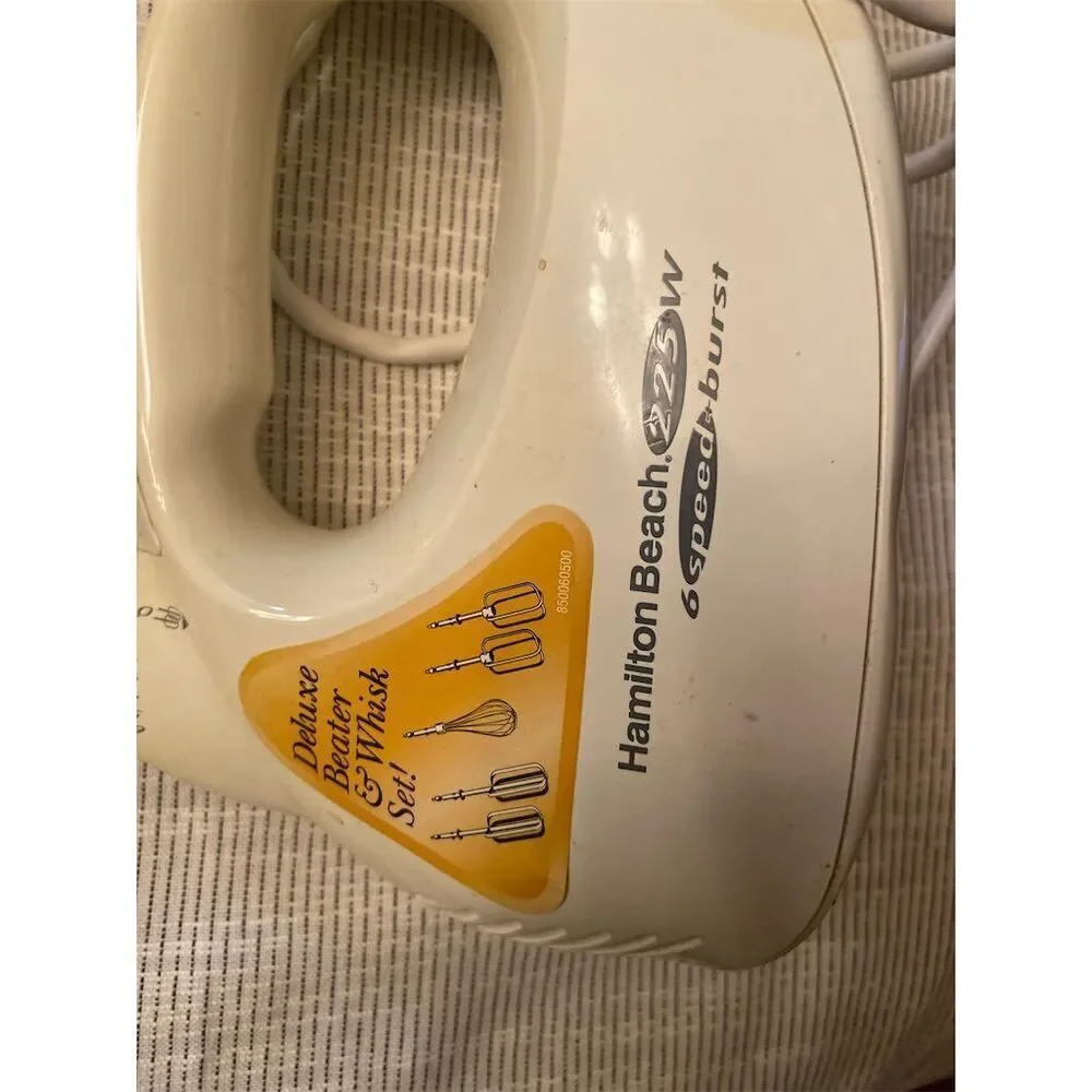 Hamilton Beach Power Deluxe Hand Mixer 6-Speed White with Attachments